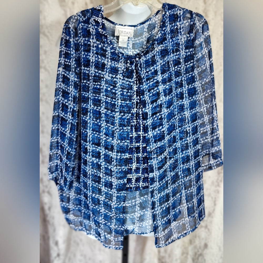 Jordan Set Blue And White Jacket Blouse and Tank Nwot